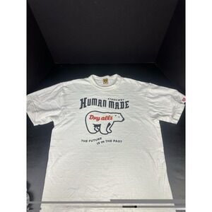 Human Made Graphic T-Shirt #7 Polar Bear Print In White Sz Large